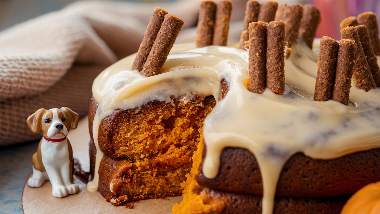 Peanut Butter Pumpkin Dog Cake