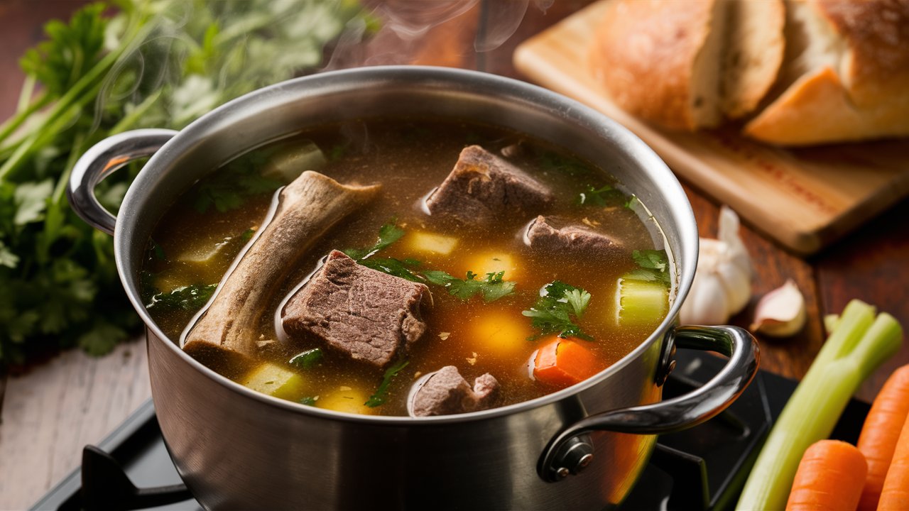 Bone Marrow Soup with Beef Bones