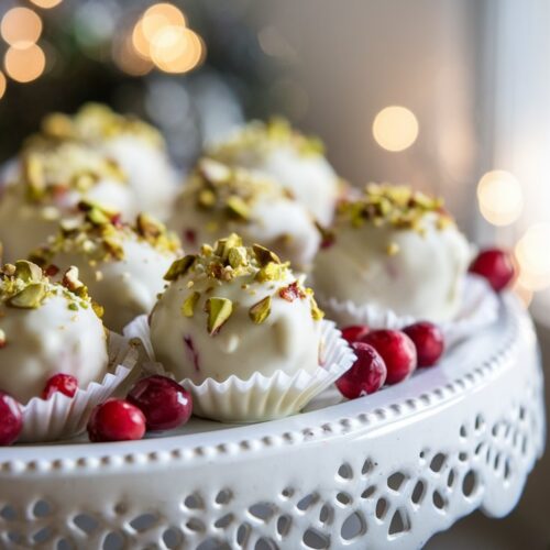 Cranberry Pistachio White Chocolate Truffles Recipe